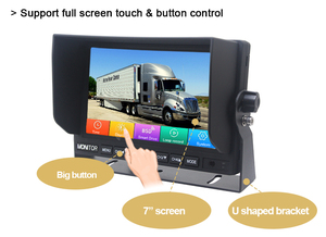 Monitor Digital IPS HD para coche con pantalla táctil de 7 pulgadas, algoritmo de inteligencia AI incorporado, detección de vehículos peatonales de punto ciego de 4 canales - Product Image 3