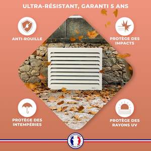 DECOAIRCO Cache de climatisation en alliage d'aluminium pour diffuseur d'air, grand format, blanc crème (RAL 9001), électrique avec cordon, durable, installation facile - Product Image 2