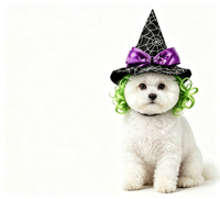 Ensemble de costumes de Noël et d'Halloween personnalisés pour chats et chiens, tenue de cosplay pour animaux de compagnie, chapeau de sorcière, cape, nœud papillon, fournisseur en gros OEM