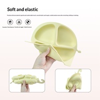 Ensemble d'alimentation pour bébé en silicone avec bol et tasses, base antidérapante, sans BPA, design mignon et frais pour nourrissons et enfants