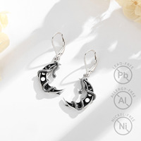 Boucles d'oreilles pendantes en forme de croissant de lune vintage en argent sterling 925 Merryshine pour femmes
