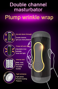 Flip Hole Kunstmatige <span class=keywords><strong>Pussy</strong></span> Masturbatiecup Mannelijke Masturbator Dubbele Kop Zuigende Handmatige Besturing Volwassen Seks Speelgoed voor Mannen - Product Image 6