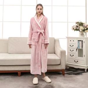Peignoirs en polaire corail épais pour l'automne/hiver, <span class=keywords><strong>grande</strong></span> <span class=keywords><strong>taille</strong></span>, peignoirs en flanelle personnalisés, peignoirs thermiques chauds - Product Image 5
