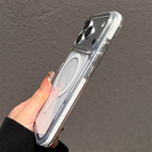 Funda Magnética Transparente Antigolpes para iPhone 17 Air 16 15 14 Pro Max, con Lente Metálica Resistente y Cubierta Trasera Robusta - Product Image 6
