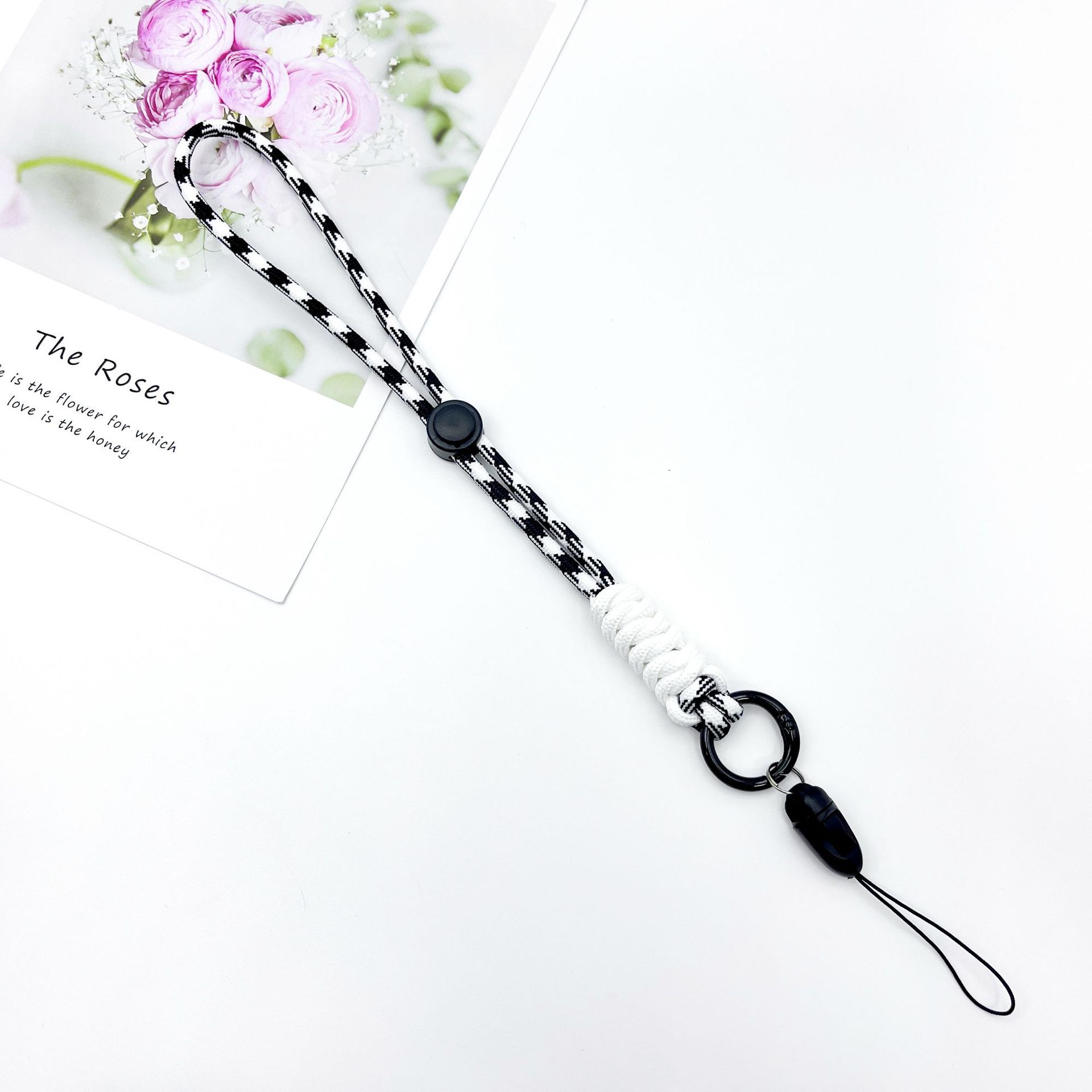 Popular Custom Engraved Name Letter Letter Wooden Bead Lanyard Diy Colorful Rainbow Silicone Bead Lanyard for Gift Image 3