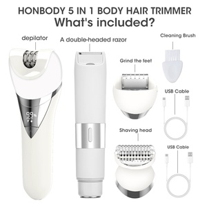 IRUIBEAUTY 958 Lady Shaver Kit <span class=keywords><strong>5</strong></span>-en-1 Lavable Corps Tondeuse À Cheveux Double Tête Ménage Épilateur Offre Spéciale - Product Image 4