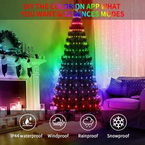 Luces Inteligentes para Árbol de Navidad de 6 Pies, 400 LED, Luces Decorativas para Árbol con Anillo, Cadena de Luces Multicolor para Interiores y Exteriores, Decoración Navideña para el Hogar - Product Image 5