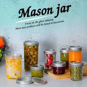 Classic Round Glass Jars with Screw Cap Lids-Eco-Friendly <b>Freezer</b> Safe Food <b>Storage</b> <b>Containers</b> in Various Sizes - Product Image 4