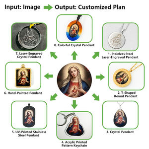 GIVELUCK Our Lady of Guadalupeステンレス钢ジュエリーセットイヤリングとネックレスアクセサリー宗教教会サービス - Product Image 4