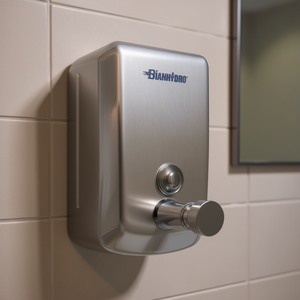 Distributeur de savon liquide vertical Bianchidoro 0,5 L en acier inoxydable à fixation murale - Product Image 3