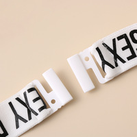 Ensemble deux pièces croisé pour femme, soutien-gorge et culotte, couleur unie, imprimé lettres