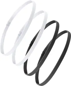 Diademas deportivas elásticas antideslizantes gruesas Diademas para el cabello para mujeres y hombres (negro, blanco)