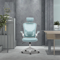 Chaise de bureau ergonomique pivotante moderne de haute qualité en tissu, dossier haut, appui-tête réglable, hauteur réglable pour sièges de direction