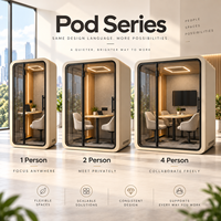 Cabine de bureau acoustique moderne pour une personne, insonorisée, avec vitre, pour un travail concentré et des appels vidéo
