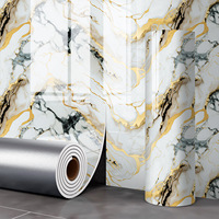 Rouleau auto-adhésif effet carrelage en PVC aspect marbre WBX pour décoration murale de salle de bain, stickers muraux domestiques, modèle marbre