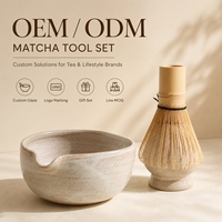 Nouveau design de kit cadeau moderne en céramique blanche pour la fabrication du thé Matcha outils logo personnalisé vente en gros de fouet Matcha