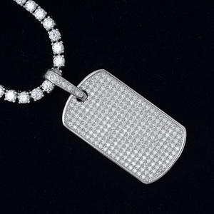MOISSANITE SOLID 925 PLATA DE LEY ORO PISTOLA PISTOLA COLLAR HIELO COLGANTE HIP HOP, Plata Esterlina, Moissanita