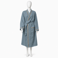 Peignoir de bain gaufré confortable pour hôtel et spa, col kimono, ceinturé, pour couple, toutes saisons