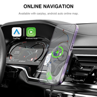 Support de téléphone portable pour voiture réglable et portable 3 en 1, chargeur sans fil, Carplay Android Auto, boîte Carplay AI