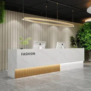 Custom Modern Commercial Office Front Reception Desk Wooden Reception Table High-end Design Reception Desks