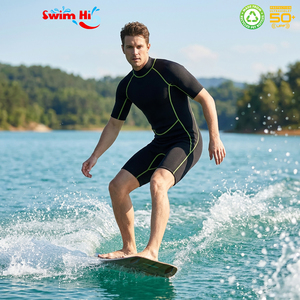 Combinaison de plongée courte en néoprène 3 mm pour homme, fermeture éclair dorsale, manches courtes, idéale pour <span class=keywords><strong>le</strong></span> surf et les marques de surf (ODM) - Product Image 1