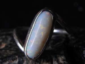 Australian <b>Solid</b> <b>Silver</b> Multi Fire Certified Classic Wedding Ring Prong Setting Opal-October Birthstone 5US Size Handmade - Product Image 3