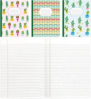 Cuadernos de composición al por mayor, bonitos cuadernos de ejercicios con diseño de cactus, cuadernos de papel personalizados para niñas, para la escuela, para escribir y para el trabajo de casa.