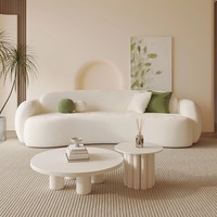 Canapé modulable à un siège en tissu incurvé de forme spéciale de style crème pour les magasins de vêtements haut de gamme Salons de beauté Repos de bureau