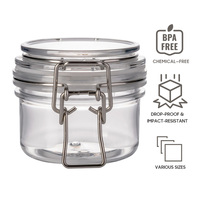 RTS 10 buah/Lot 100ml stoples plastik bersegel hewan peliharaan plastik krim Jam multifungsi ringan dengan gesper baja tahan karat