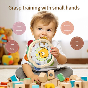 Wholesale Hot-selling Orff Percussion Instruments Baby Toys 6 12 Months Musical Instruments Hand <b>Drum</b> Shaking Rattles - Product Image 4