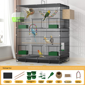 Grote Tweelaagse Luxe Vogelkooi Solide Patroon Opvouwbaar Ijzeren Plastic Bakje Eenvoudige Metalen Handige Doos Voor Reptiel - Product Image 2