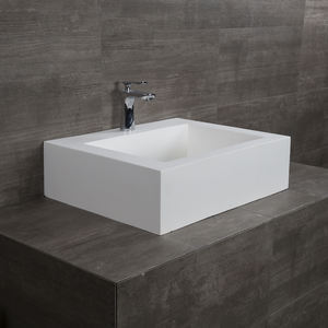 Lavabo mural en céramique blanc de haute qualité au design moderne, surface solide, pour la maison et l'hôtel - Product Image 3