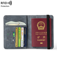 Cartera Porta Pasaportes Delgada Unisex de PU, Marca OEM, con Múltiples Bolsillos, Ranuras para Tarjetas SIM, Bloqueo RFID, Logotipo Grabado, 6 Pulgadas, para Viaje