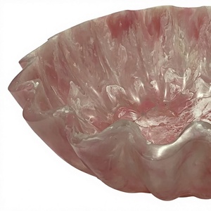 Modern Fancy Handmade Eco-Friendly Resin Fruit Bowls Small Big Sizes Venus Design Swirl Marble Texture Side Dish Home Hotel - Product Image 1