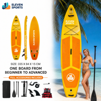 ELEVENSPORTS Planche de paddle gonflable en PVC Drop Stitch, SUP avec accessoires complets pour le surf, le yoga, la pêche, personnalisable