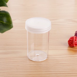 Nhựa trong suốt xi lanh lưu trữ container với vít Top Nắp Rỗng Mỹ phẩm Jar cơ sở vật chất PS - Product Image 2