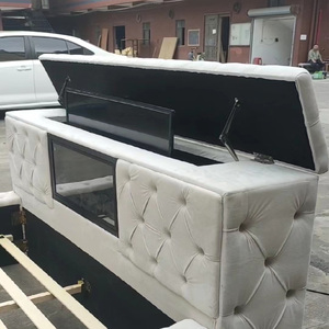 Conjunto de Móveis para Quarto com Design Moderno, Cama King Size de Luxo, Cama Queen Estofada Clássica em Veludo com Elevador de <span class=keywords><strong>TV</strong></span> Sob a Cama - Product Image 4