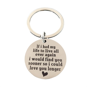 moq New If I Had My Life To Live พวงกุญแจทรงกลมสแตนเลส ของขวัญวันวาเลนไทน์ - Product Image 5
