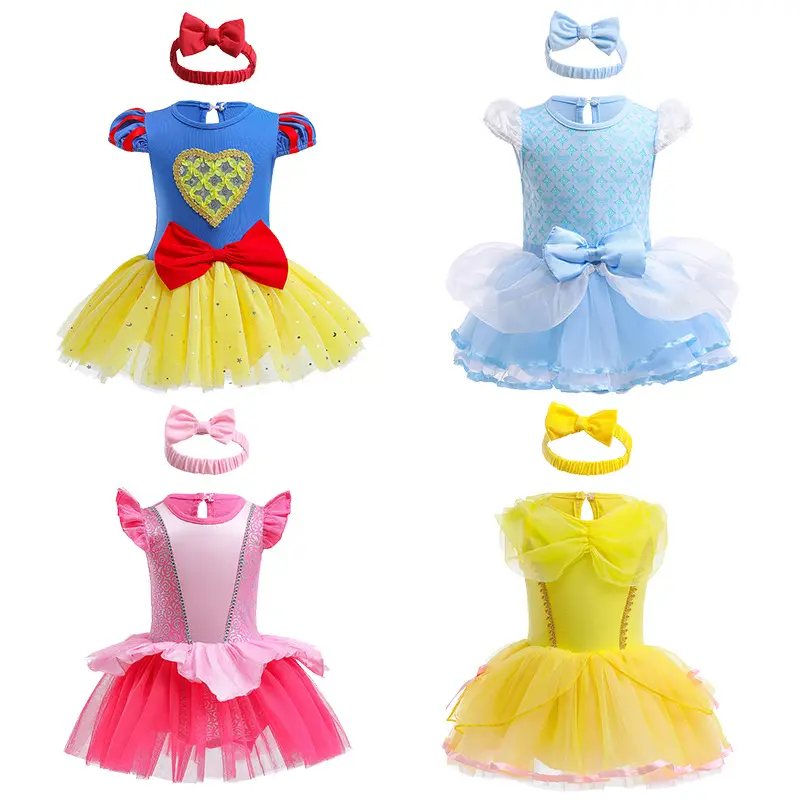 Give U Baby A Surprise Gift To Dress Up Princess Snow White Infant Baby Girl Fluffy Tutu Skirt Romper With Hairband Set