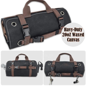 Sac à outils en tissu Oxford à grande capacité, multifonctionnel, à fermeture éclair, de style enroulable, pour la réparation, le rangement, les outils de quincaillerie - Product Image 5