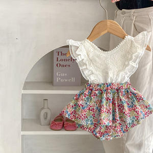 Ropa de Verano para Bebés Niñas Engepapa con Logotipo Personalizado desde 1 Pieza, Mameluco Floral con Mangas Volantes, Mono de Moda para Recién Nacidos, Venta al por Mayor - Product Image 2