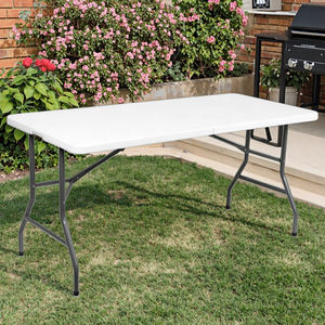 Asientos plegables de plástico de 6 pies Mesa plegable cuadrada larga de superficie sólida para comedor y picnic de acrílico de 6 pies - Product Image 6