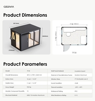 Kit de Chambre Modulaire en Aluminium Cocovia TF30 – Bureau de Jardin Moderne en Kit, Pod de Jardin & Studio de Jardin pour Supermarché
