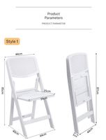 Chaises de jardin en plastique en gros, chaises Wimbledon blanches rembourrées pliantes, chaises de location portables, chaises d'hôtel