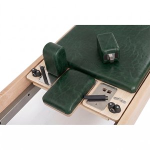 <span class=keywords><strong>Reformer</strong></span> <span class=keywords><strong>Pilates</strong></span> per Bodybuilding e Yoga in Legno di Rovere e Pelle Bianca per Esercizi Core, Attrezzatura Fitness Personalizzata per Palestra e <span class=keywords><strong>Casa</strong></span> - Product Image 6