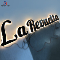Meilleure enseigne lumineuse LED 3D en métal rétroéclairé en acier inoxydable personnalisée en usine, haute luminosité, pour décoration murale