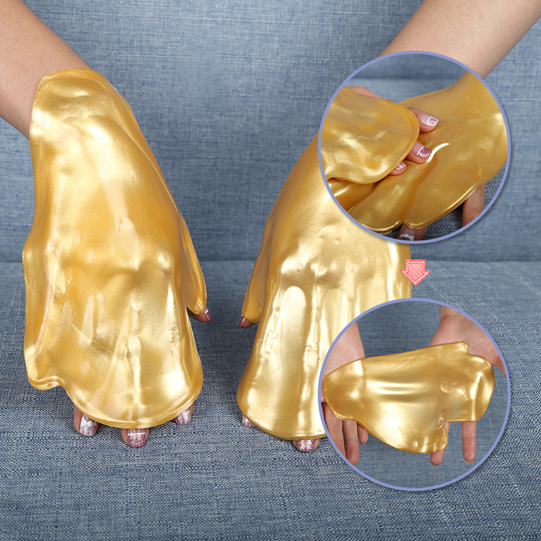 Оптовая продажа Oem Beauty натуральная 24K Золотая увлажняющая отбеливающая коллагеновая маска для рук