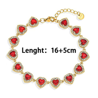 Bracelet à maillons géométriques en acier inoxydable Novirassine, avec zircon et cristaux colorés, couleur or, bijoux pour femmes, cadeau romantique