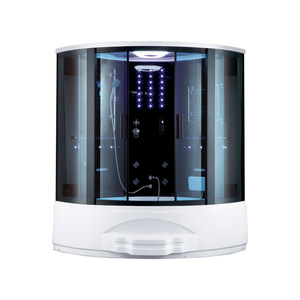 Cabine de <span class=keywords><strong>douche</strong></span> à vapeur hydromassante avec radio FM, design moderne sans cadre, panneau arrière en dalle, luxe italien, dernier modèle - Product Image 1