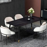 Ensemble de table de dîner italien de luxe Table et chaise de salle à manger en faux marbre de style contemporain pour la maison ou la chambre Prix